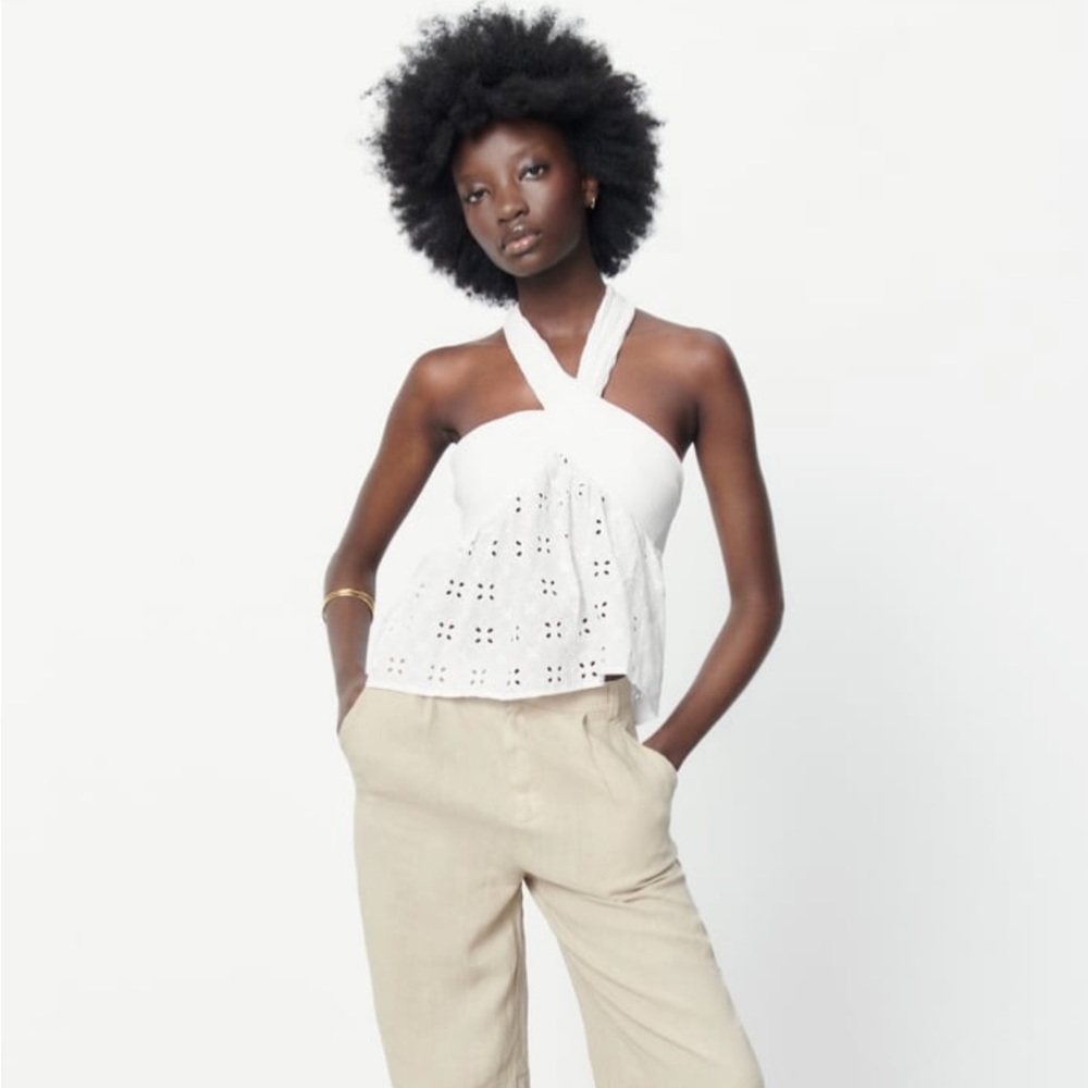 New with tags Zara Combination Embroidery Top